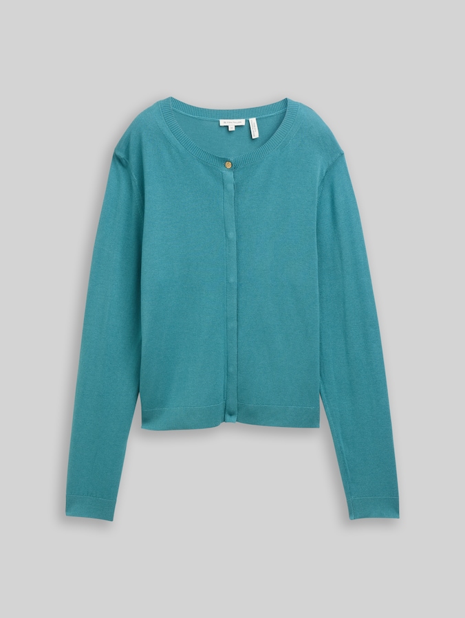 Cardigan avec patte de boutonnage dissimulée par Women, tropical teal