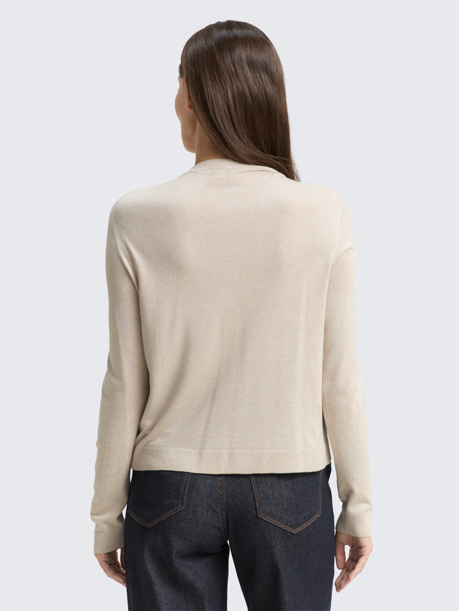Cardigan mit verdeckter Knopfleiste - sand stone beige melange