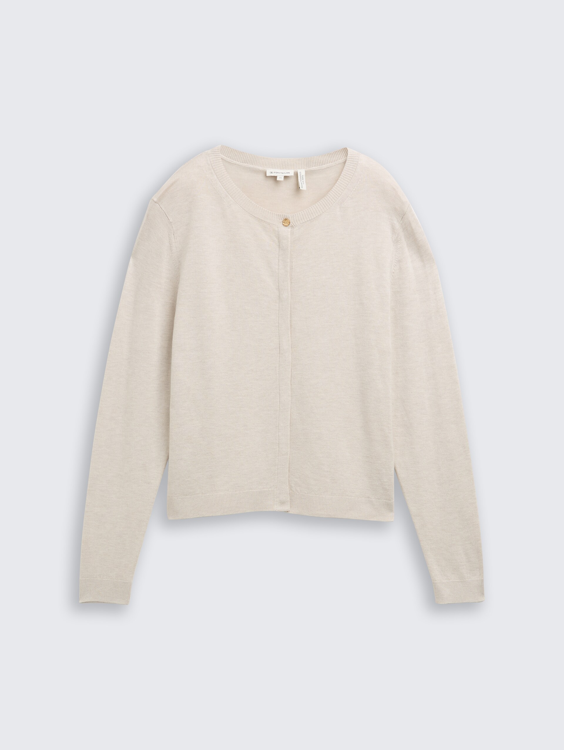 Cardigan mit verdeckter Knopfleiste - sand stone beige melange