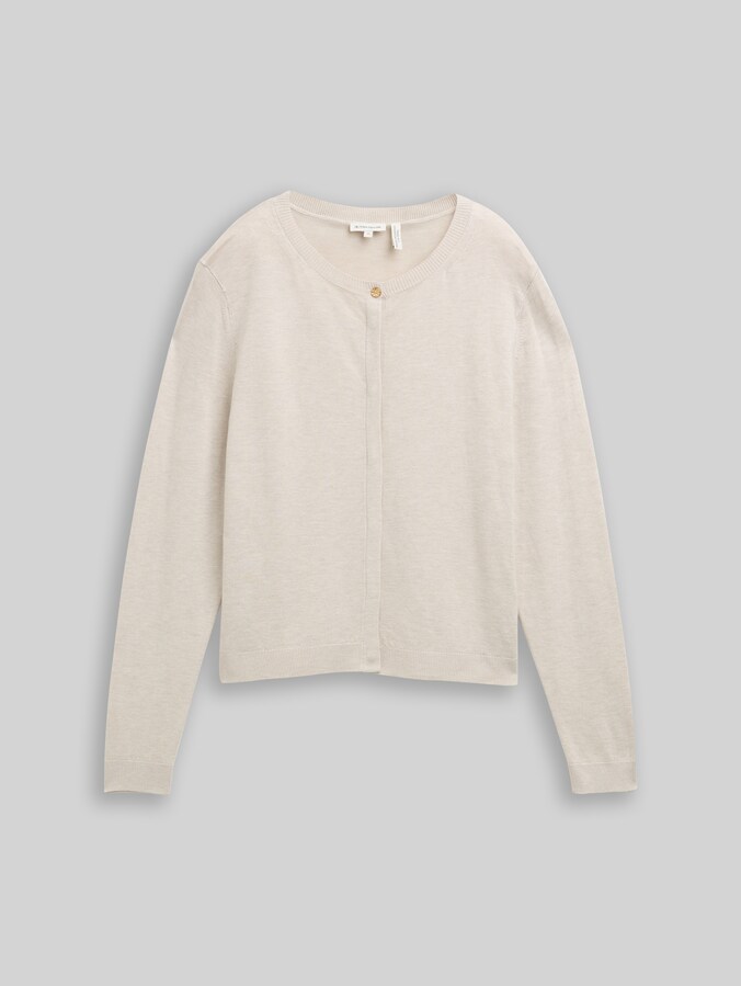 Cardigan mit verdeckter Knopfleiste von Women, sand stone beige melange