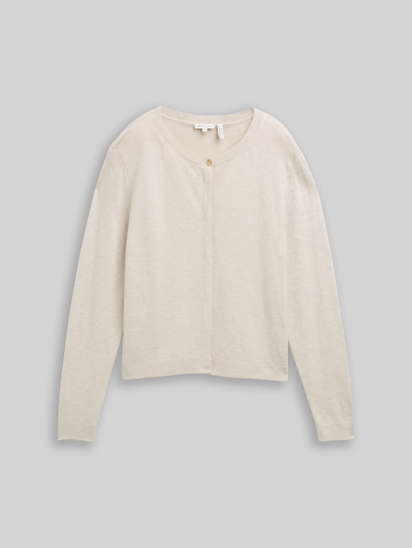 Cardigan avec patte de boutonnage dissimulée par Women, sand stone beige melange