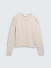 Cardigan mit verdeckter Knopfleiste - sand stone beige melange