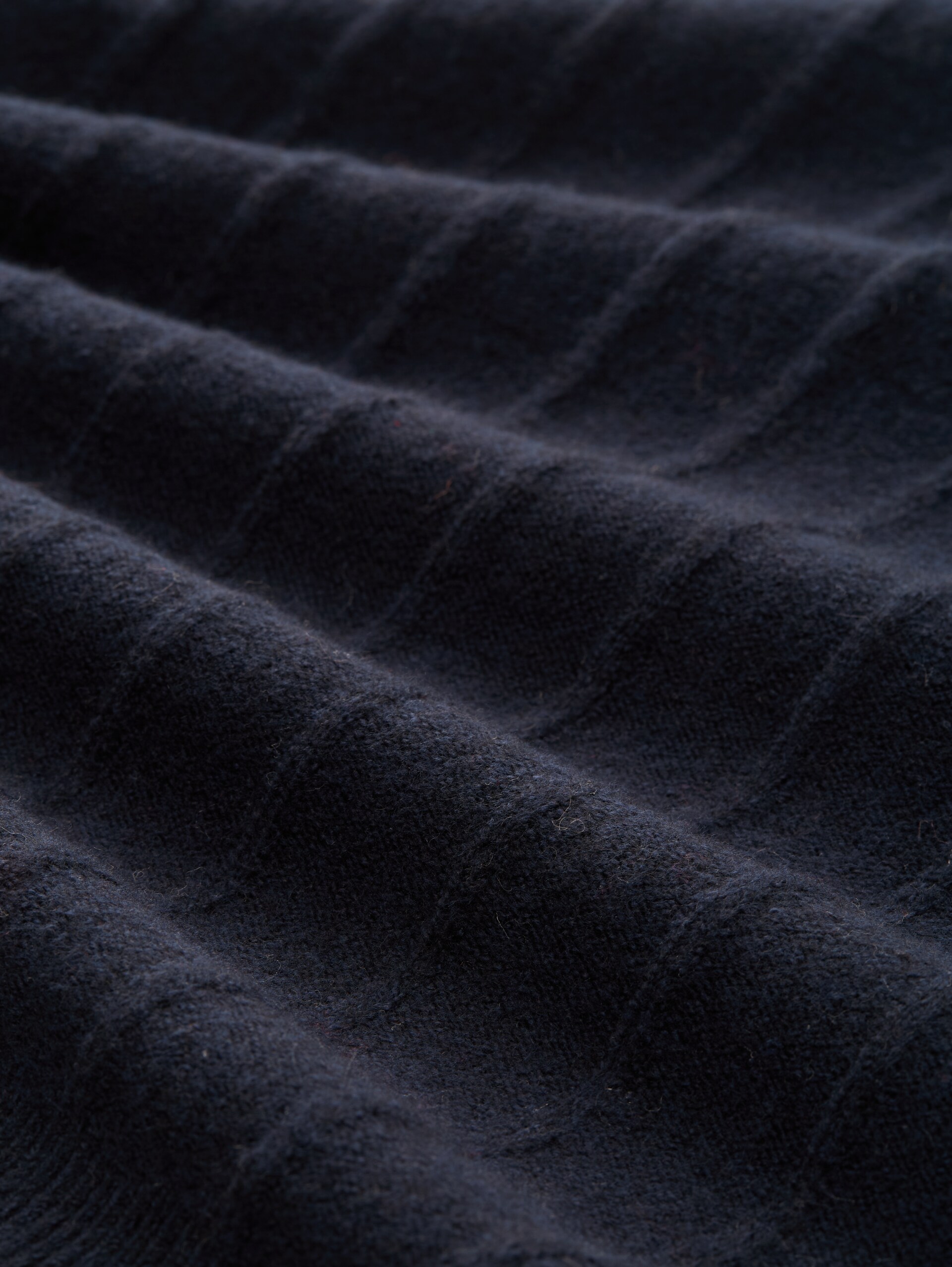 Rib knit jumper with wool content - sky captain blue - Material view