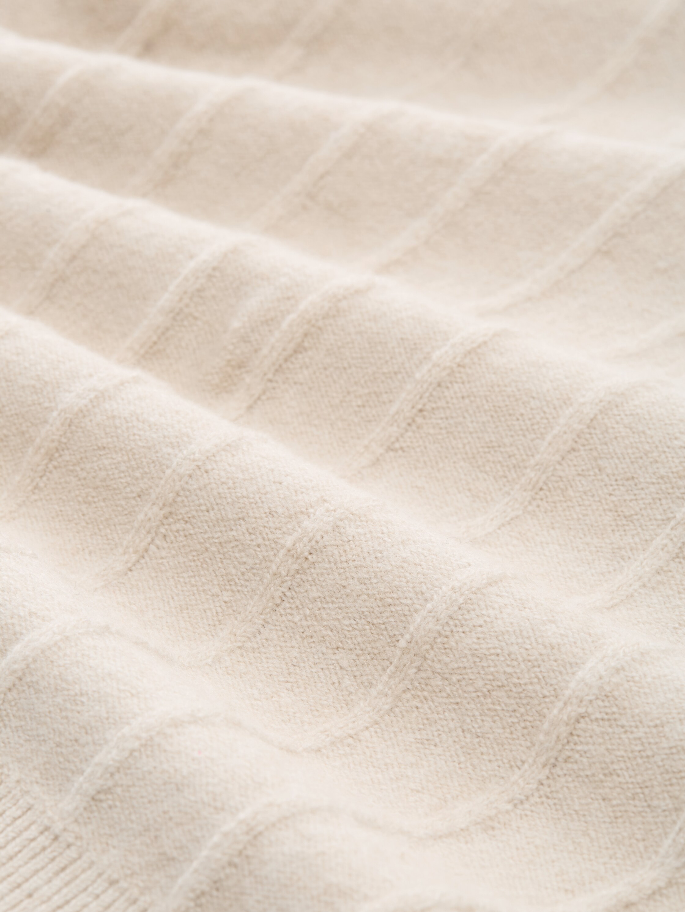 Rib Strickpullover mit Wollanteil - sand_stone_beige_melange - 