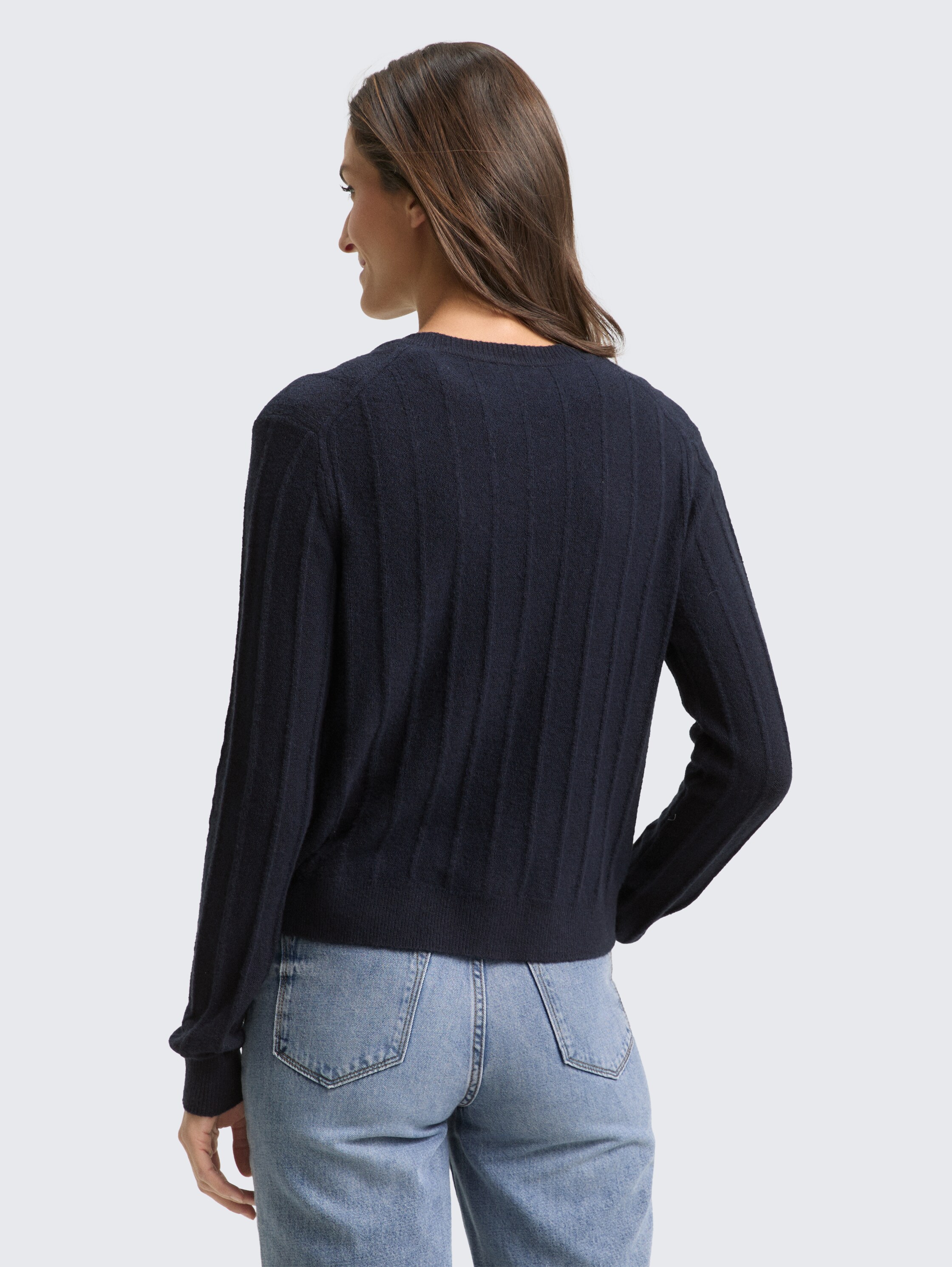 Ribbed cardigan with wool content - sky_captain_blue_1 - 