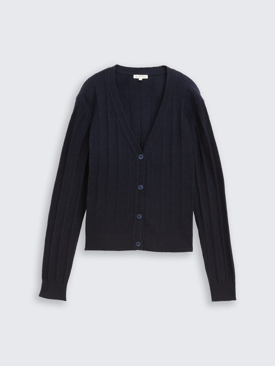 Rib Cardigan mit Wollanteil - sky captain blue