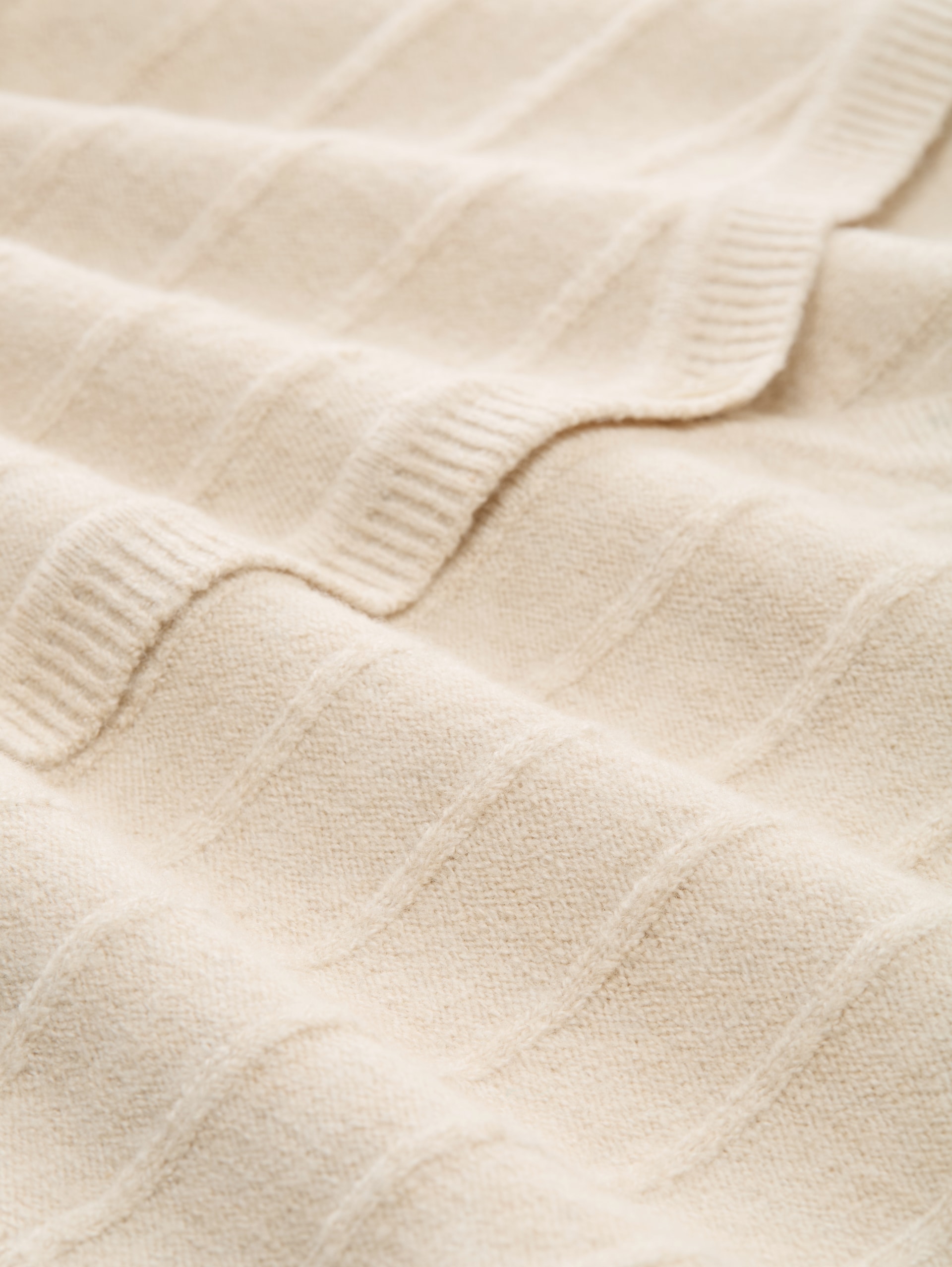 Rib Cardigan mit Wollanteil - sand stone beige melange - Material-Ansicht