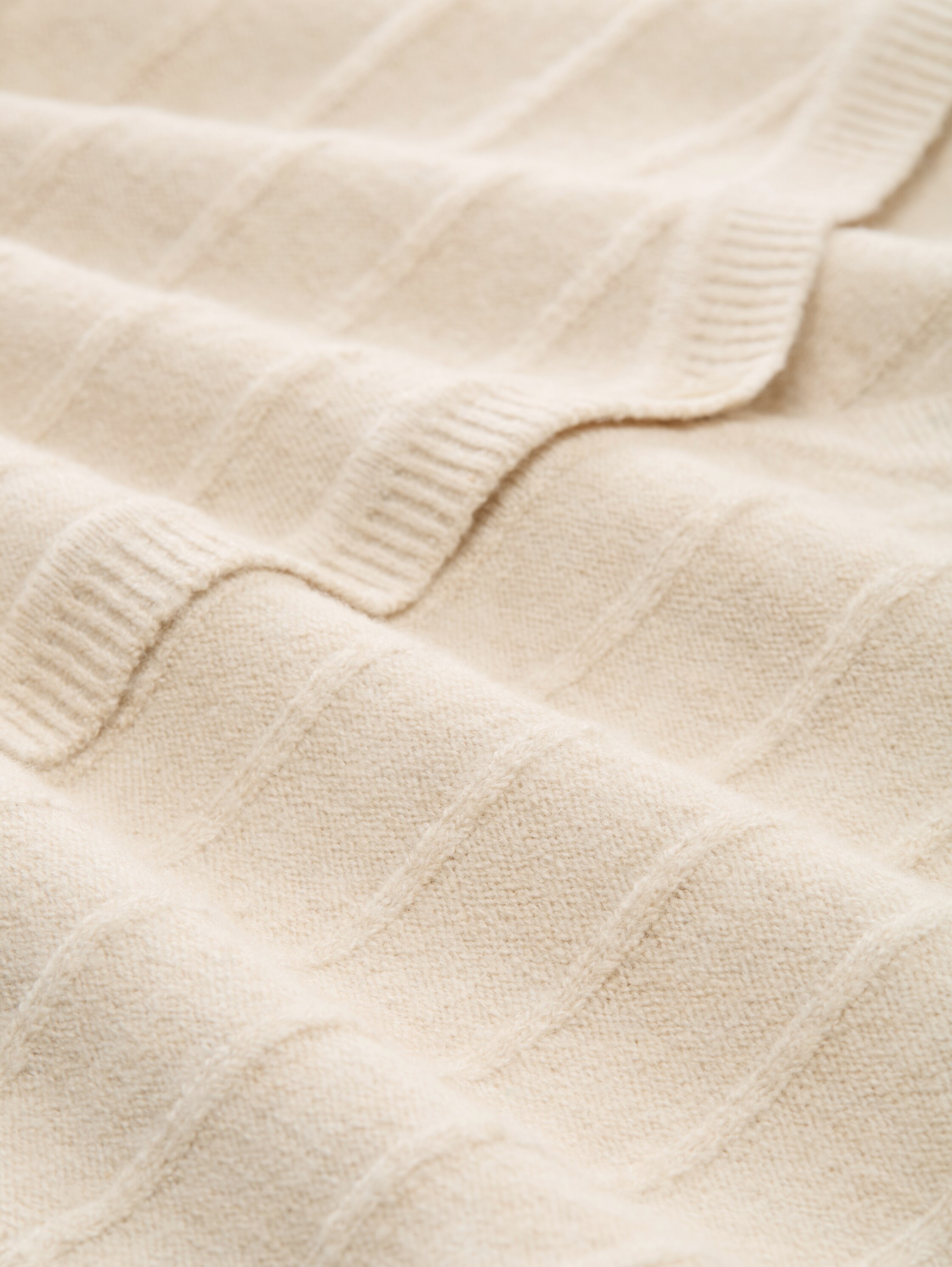 Geribbelde cardigan met wol - sand_stone_beige_melange - 