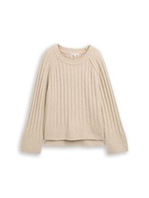 Geselecteerd, Bouclé gebreide trui met wol door Tom Tailor, beige