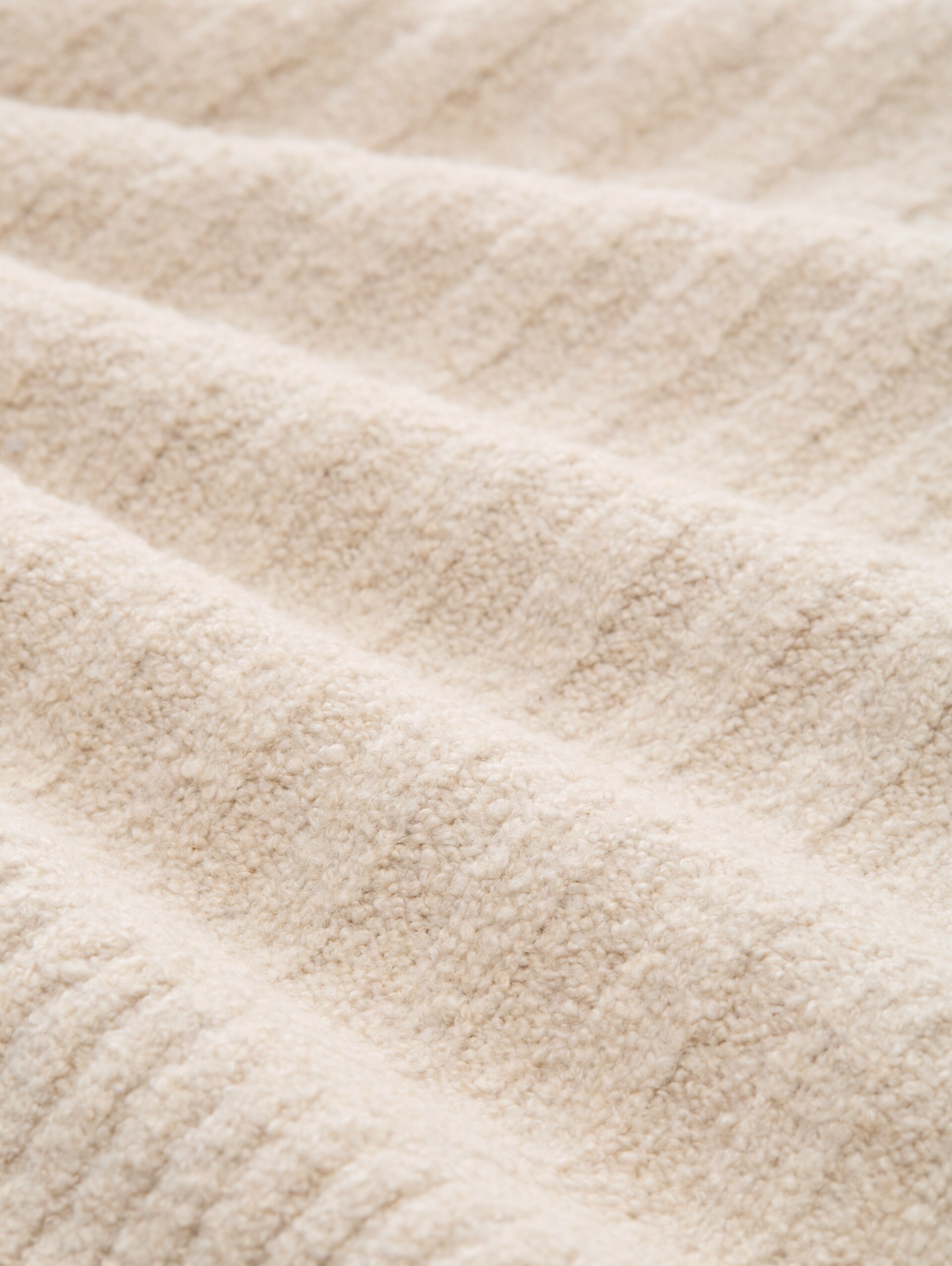 Bouclé knit jumper with wool content - sand stone beige melange - Material view