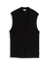 Ausgewählt, Pullunder mit V-Ausschnitt von Tom Tailor, schwarz