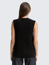 Gilet en maille avec col en V - deep black