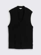 Gilet en maille avec col en V - deep black