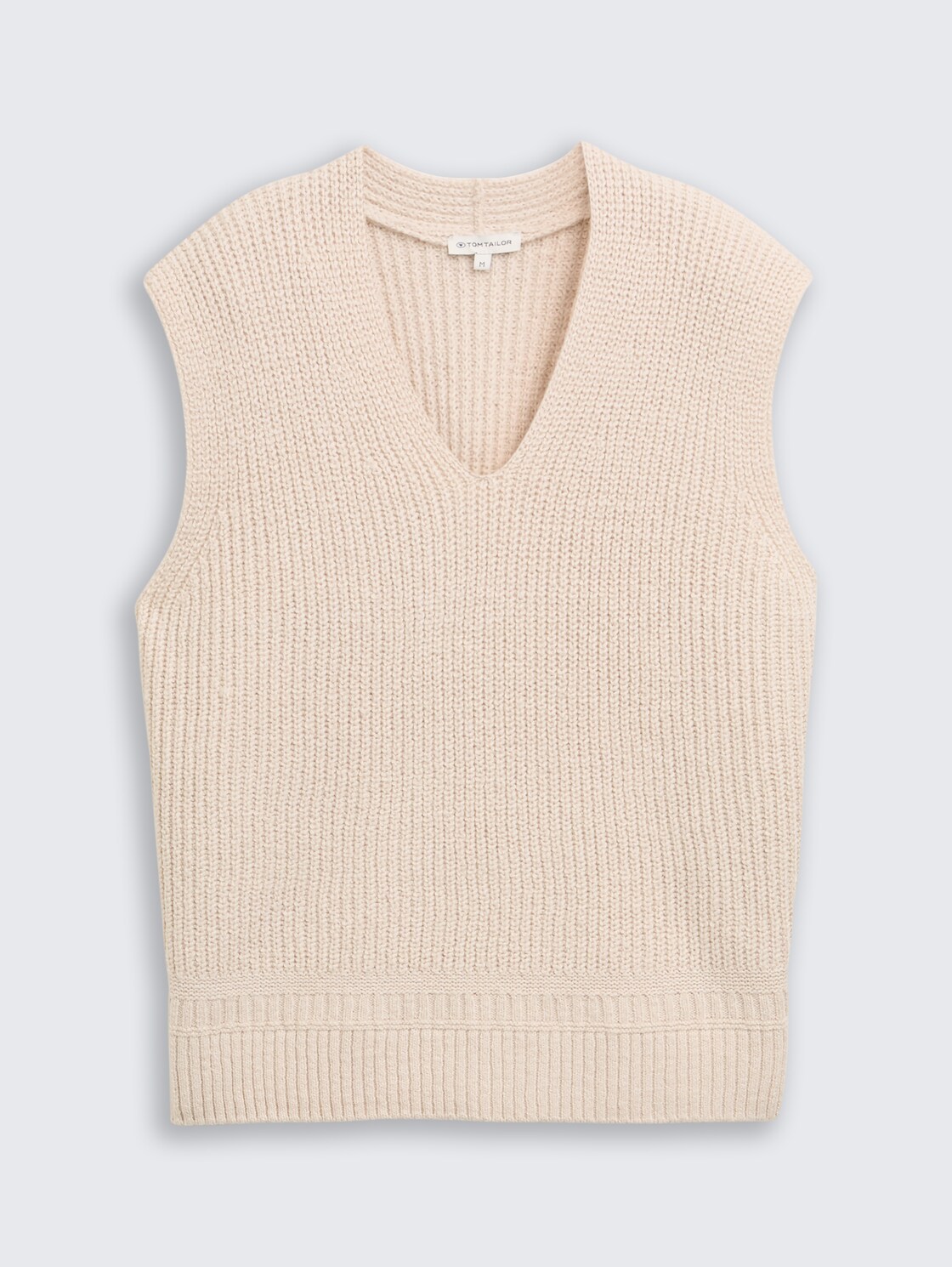 Pullunder mit V-Ausschnitt - sand stone beige melange