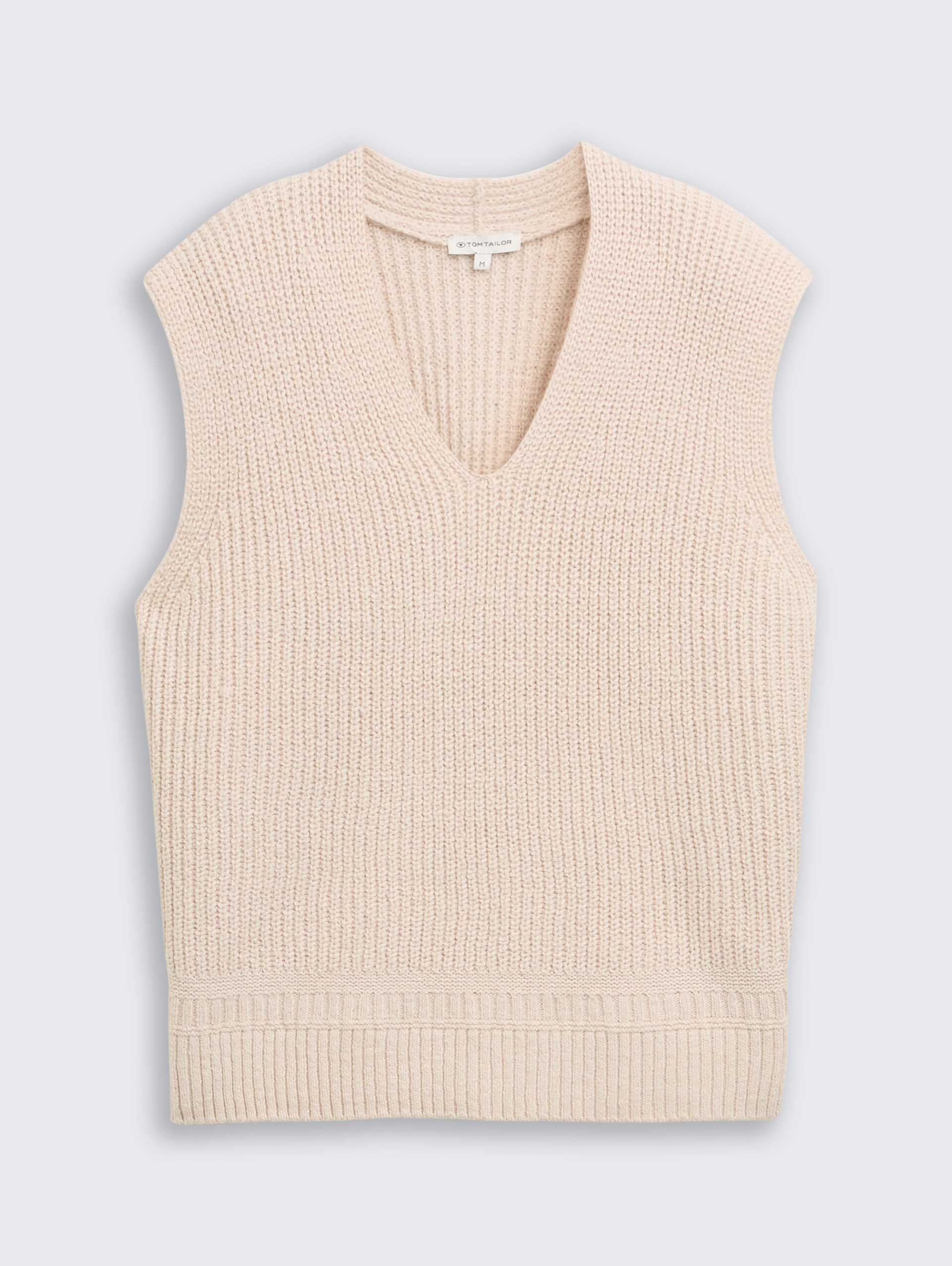 Pullunder mit V-Ausschnitt - sand stone beige melange