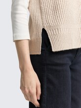 Gilet en maille avec col en V - sand stone beige melange - Vue détaillée du modèle