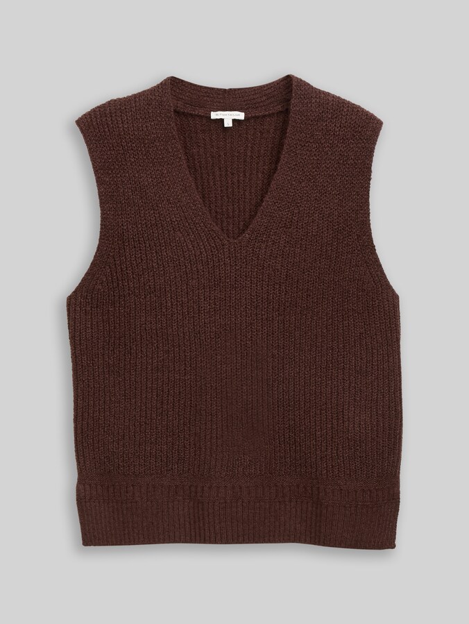 Débardeur à col en V par Women, dark pecan brown melange