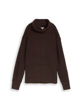 Sélectionné, Pull à col roulé ample par Tom Tailor, brunir