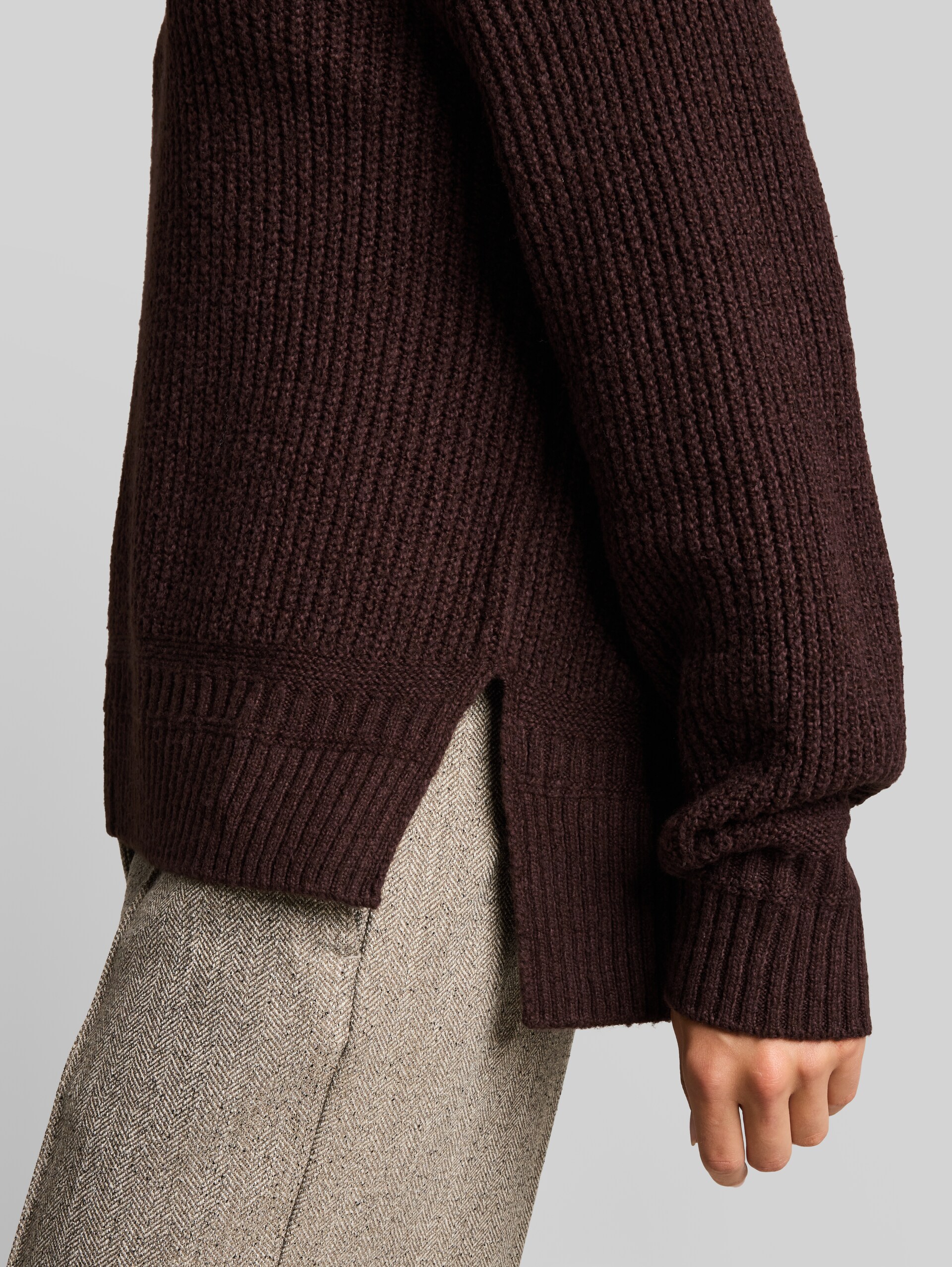 Pull à col roulé ample - java dark brown melange - Vue détaillée du modèle