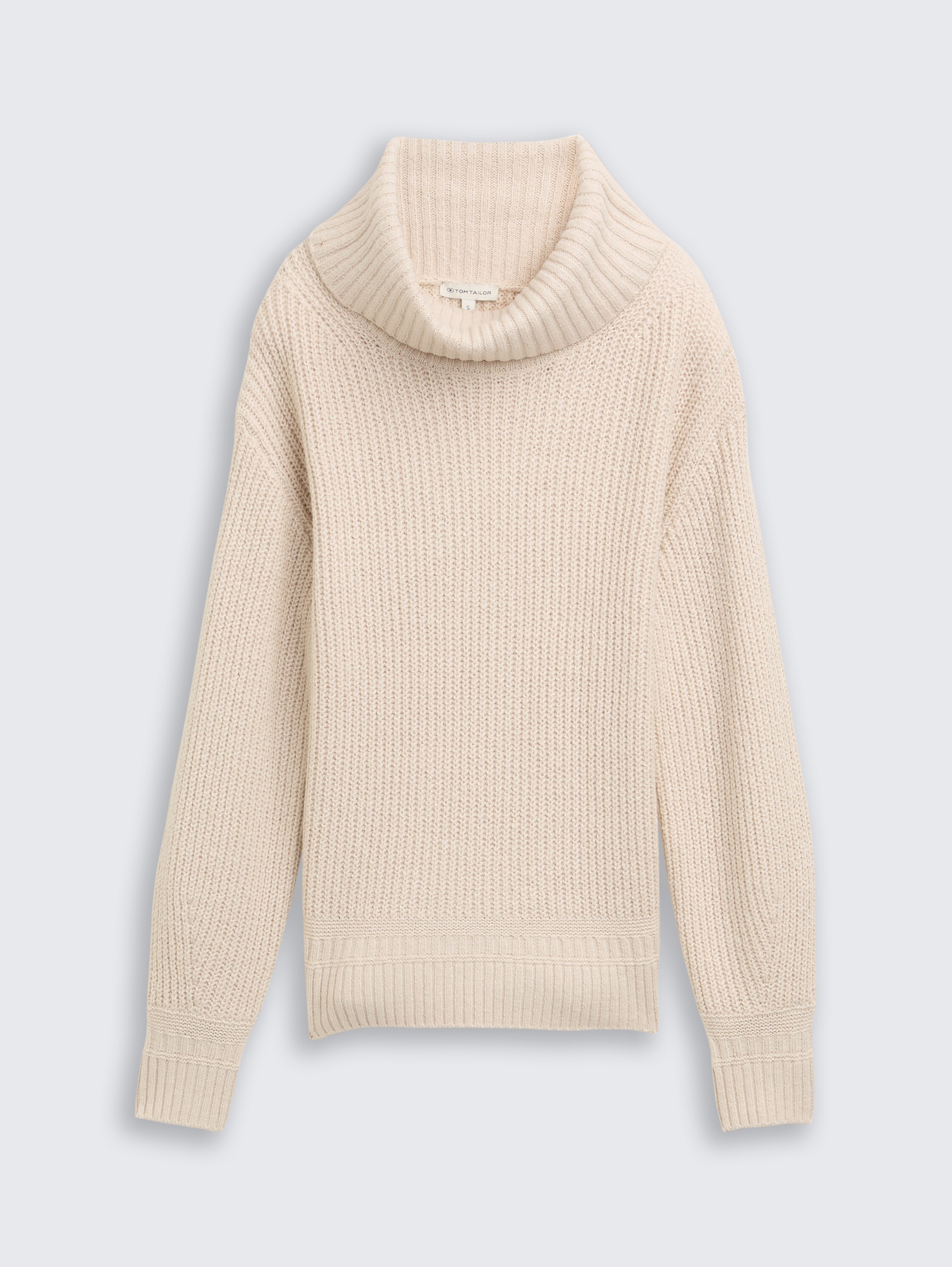 Loose Fit Rollkragenpullover - sand_stone_beige_melange - 