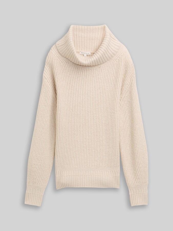 Loose Fit Rollkragenpullover von Women, sand stone beige melange