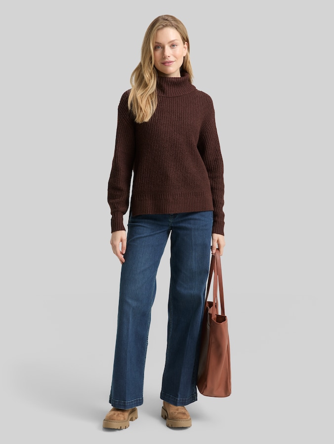 Losvallende coltrui door Women, dark pecan brown melange