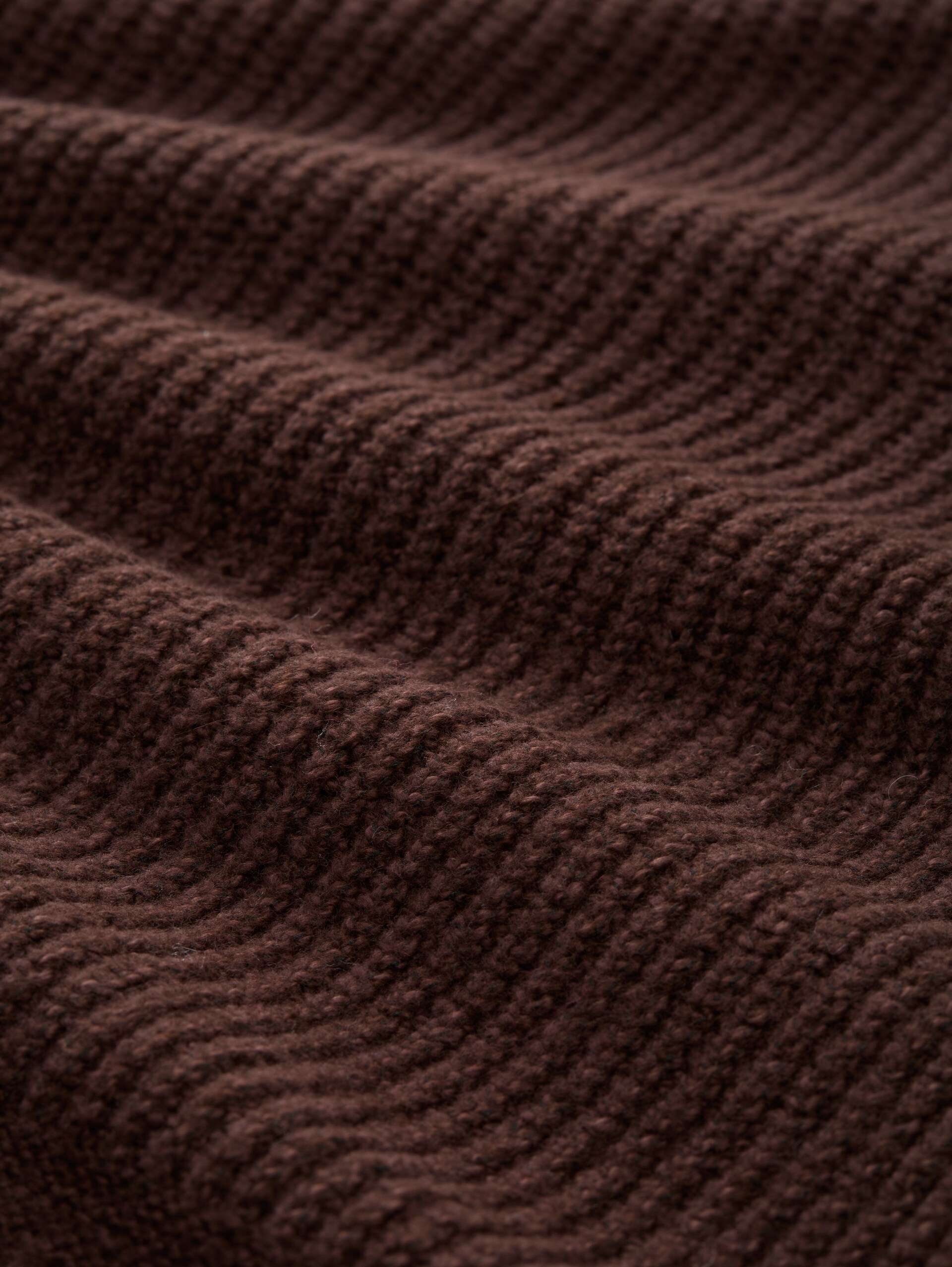 Loose Fit Rollkragenpullover - dark pecan brown melange - Material-Ansicht