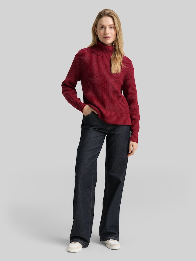 Losvallende coltrui door Women, rumba red melange