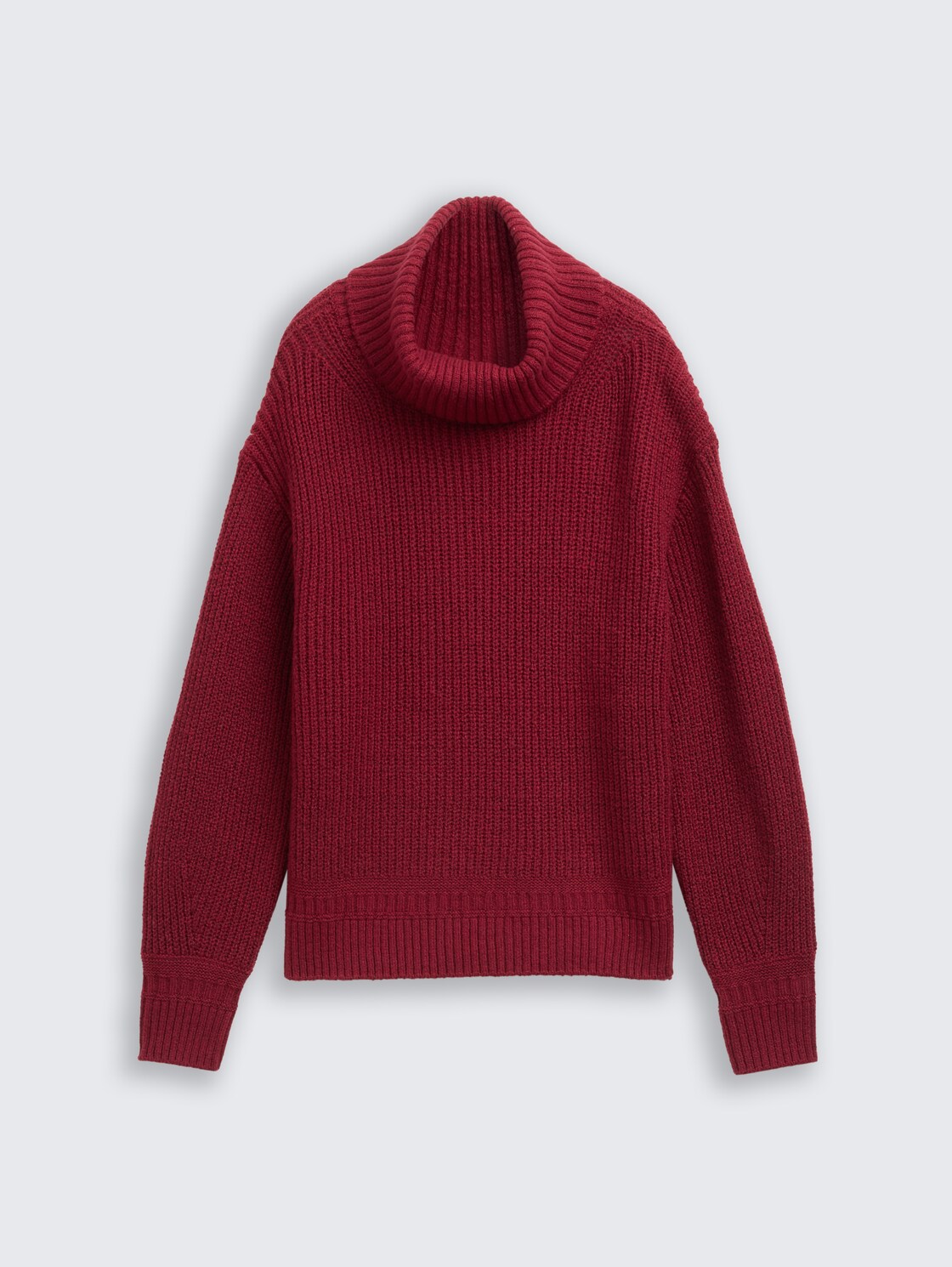 Loose Fit Rollkragenpullover - rumba red melange