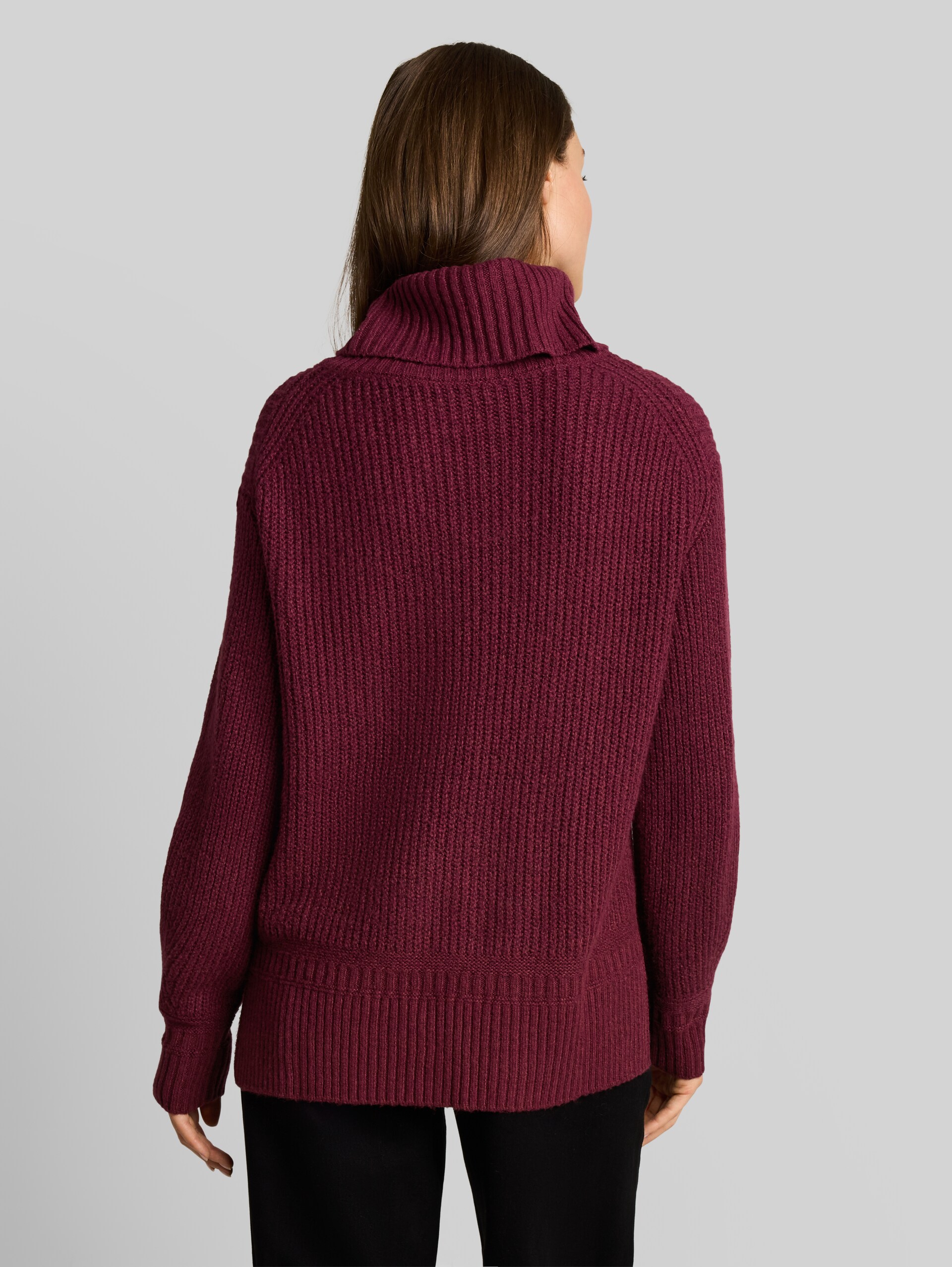 Pull à col roulé ample - preppy plum melange