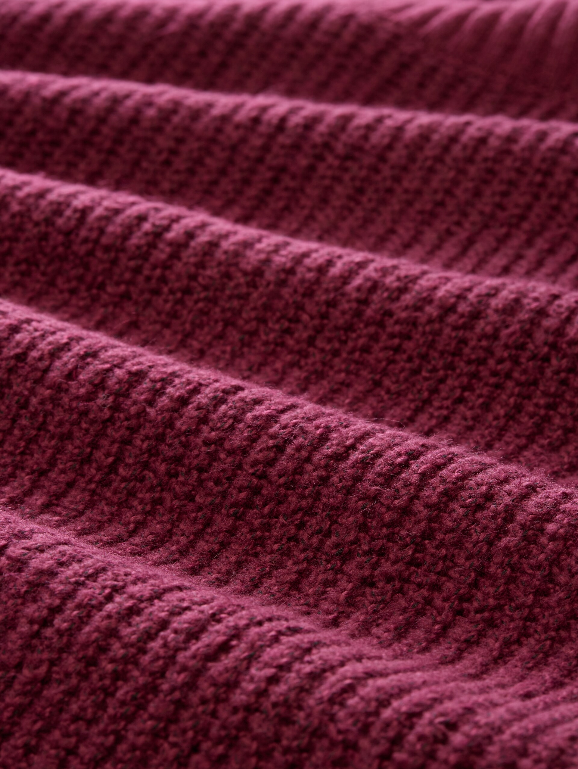 Pull à col roulé ample - preppy plum melange - Vue de la matière