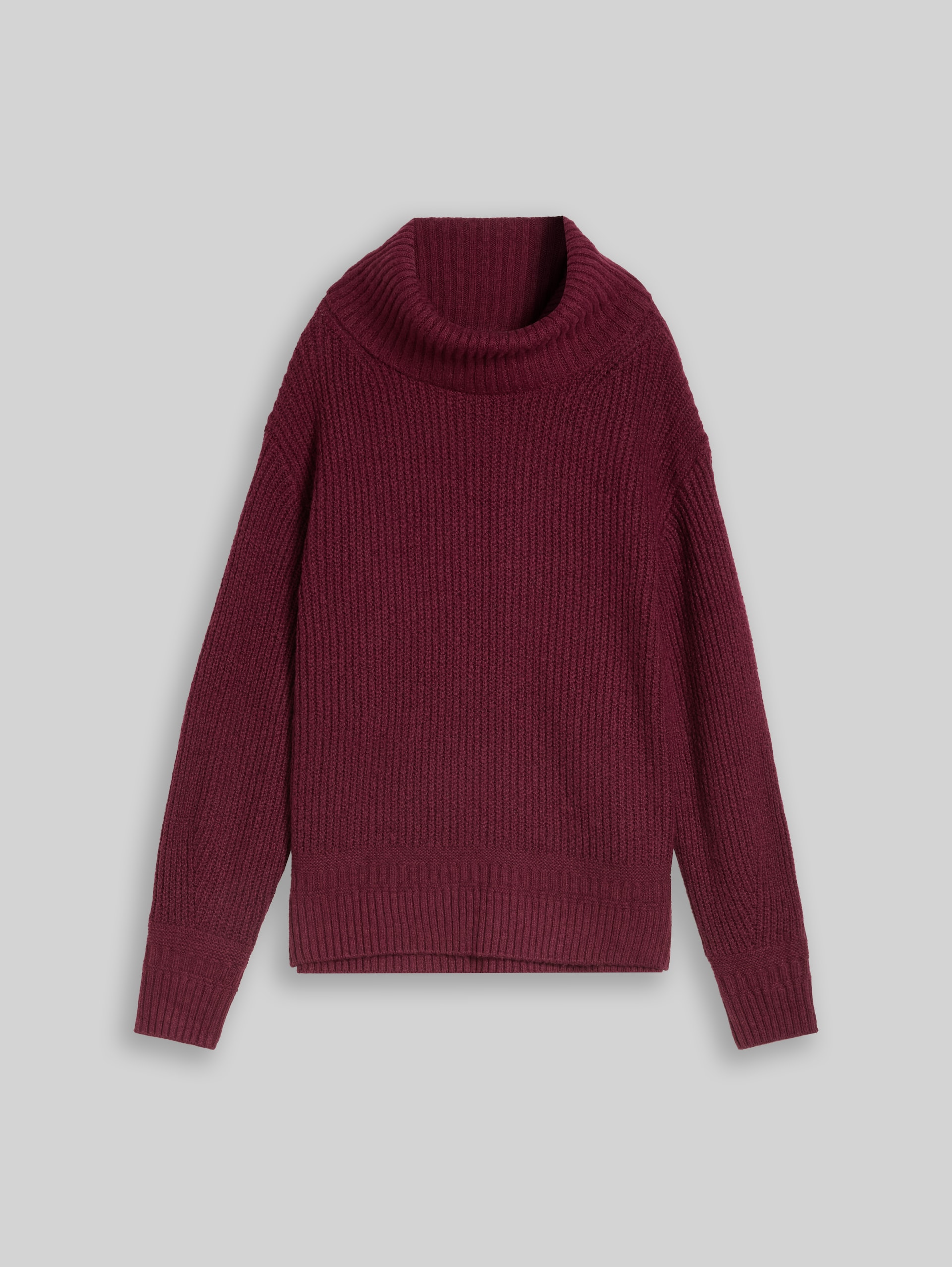 Pull à col roulé ample - preppy plum melange