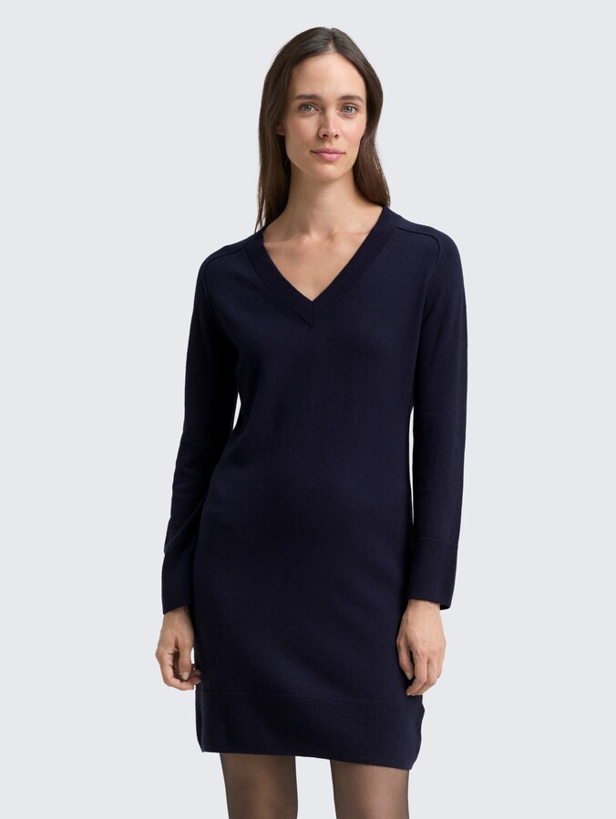 Knitted dress with cashmere blend by Women, Knitted Navy Melange