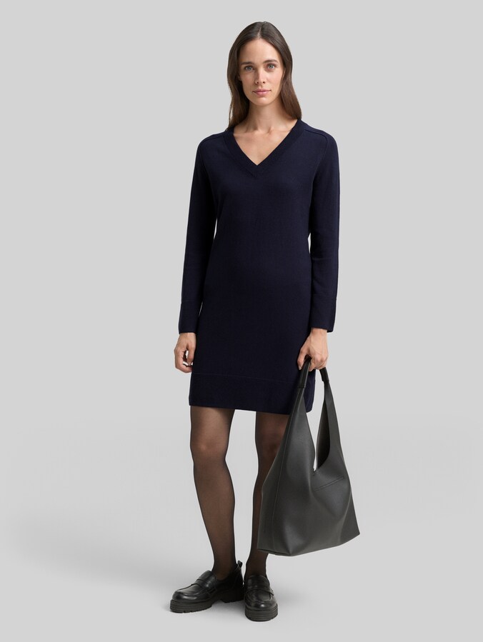 Robe en maille avec cachemire par Women, Knitted Navy Melange