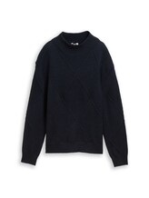 Nicht ausgewählt, Loose Fit Strickpullover mit Stehkragen von , blau