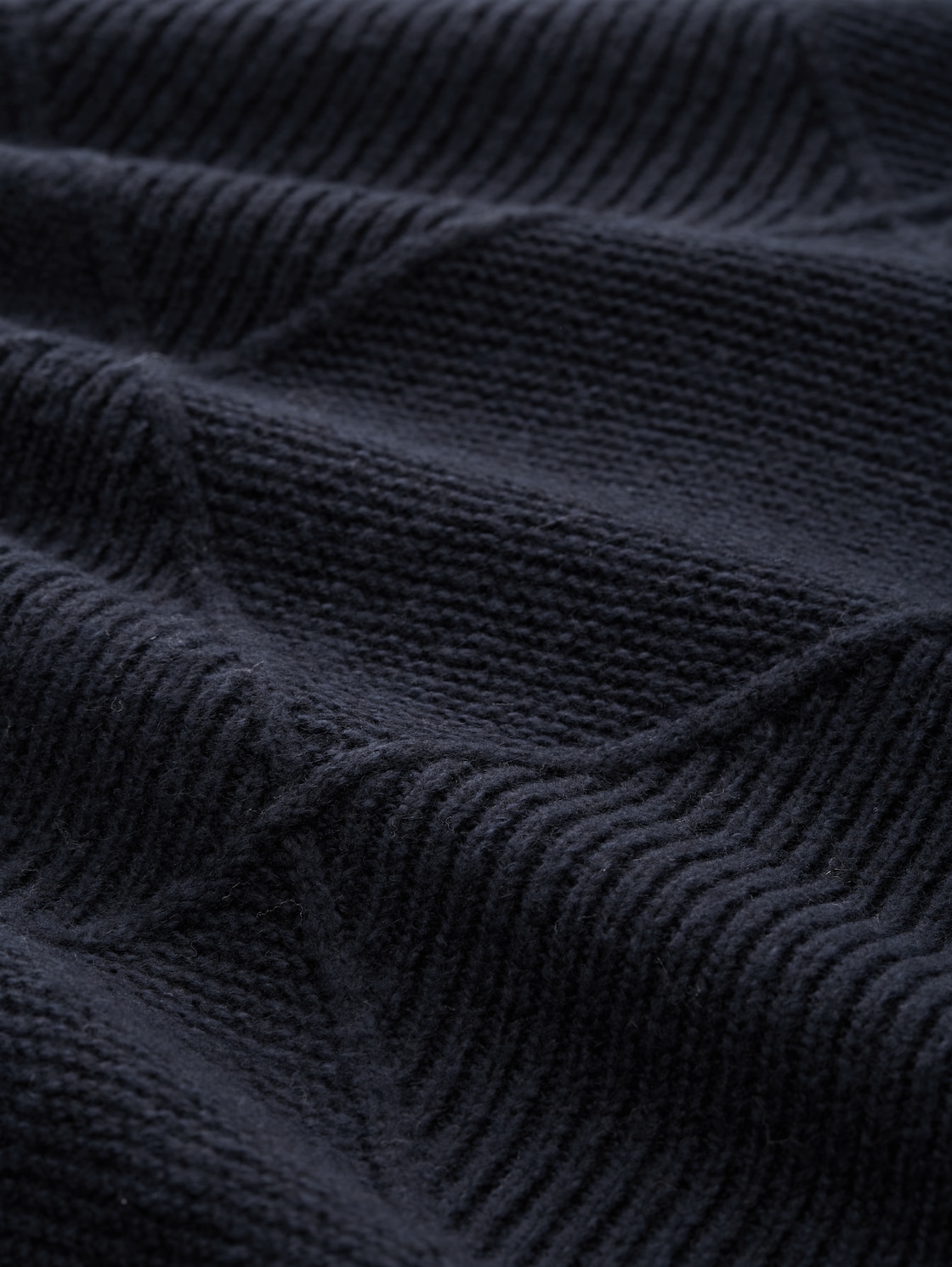 Loose Fit Strickpullover mit Stehkragen - sky captain blue - Material-Ansicht