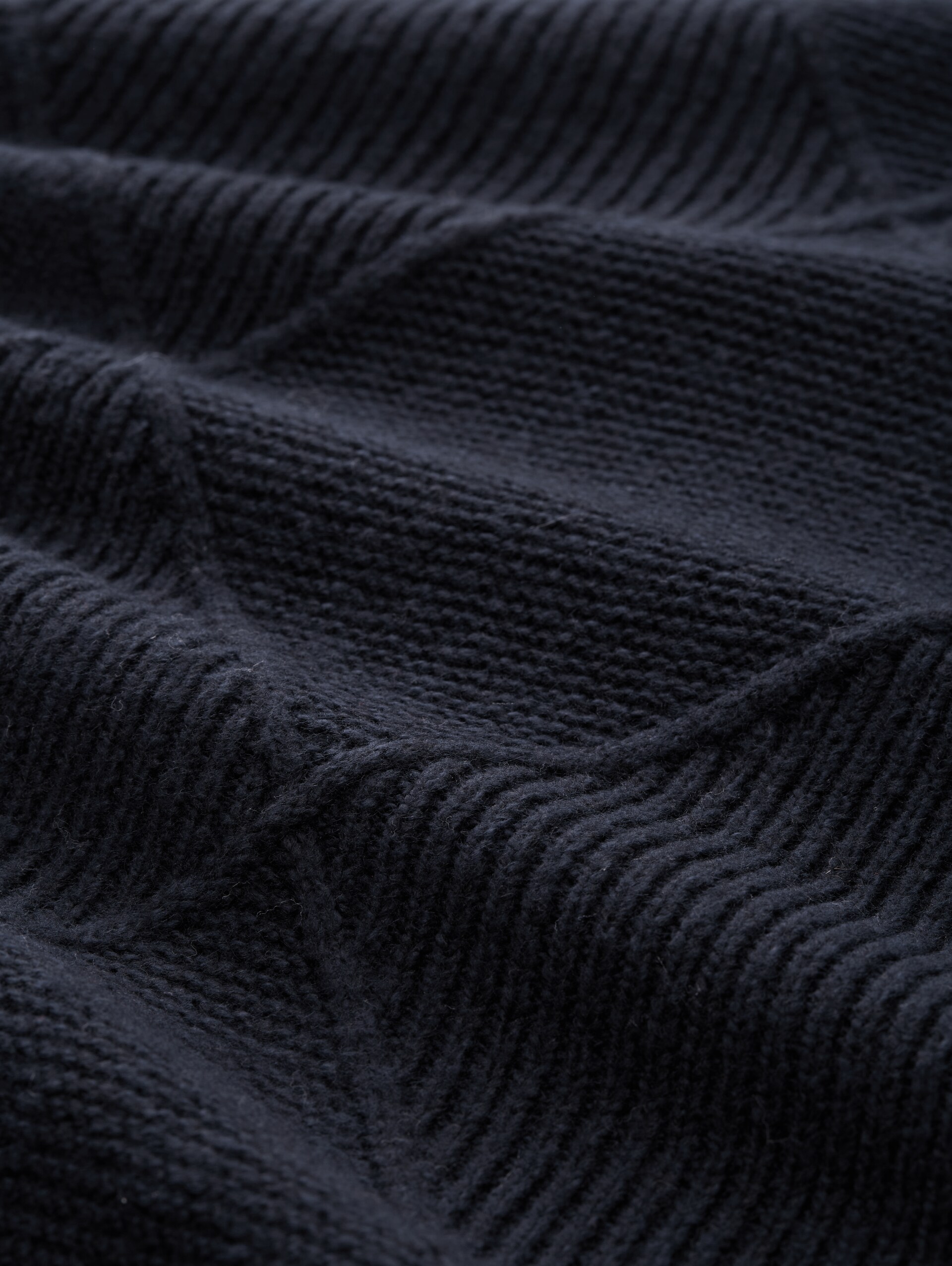 Loose Fit Strickpullover mit Stehkragen - sky captain blue - Material-Ansicht