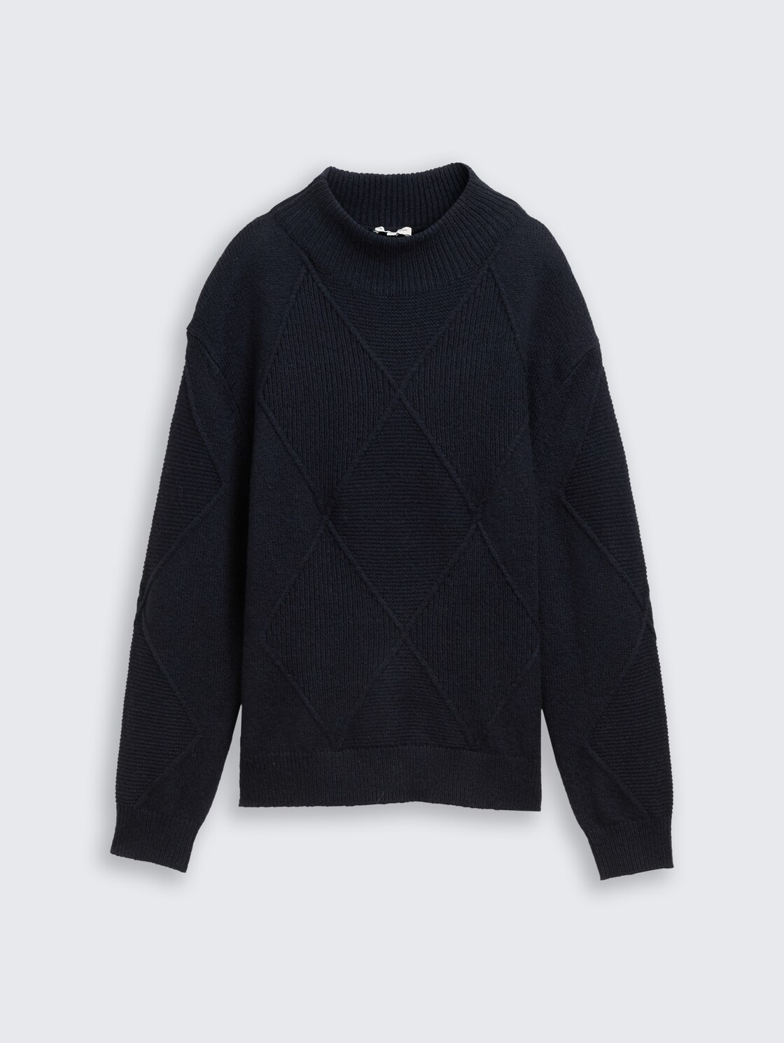 Loose Fit Strickpullover mit Stehkragen - sky captain blue