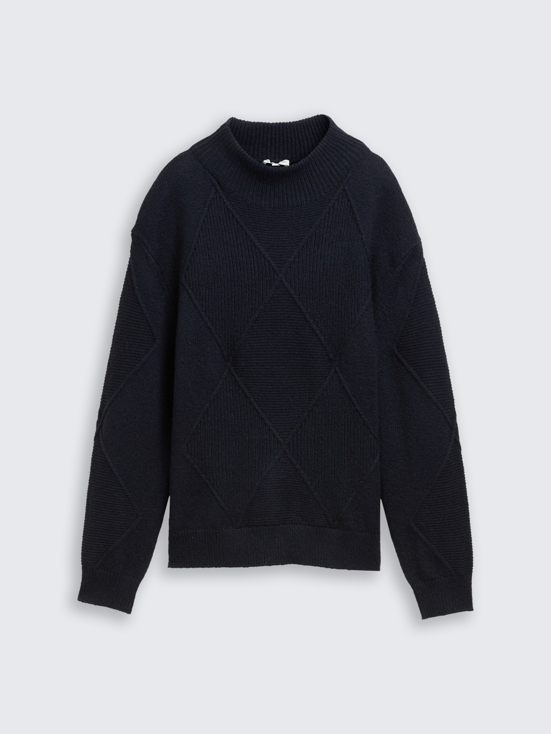 Loose Fit Strickpullover mit Stehkragen - sky captain blue
