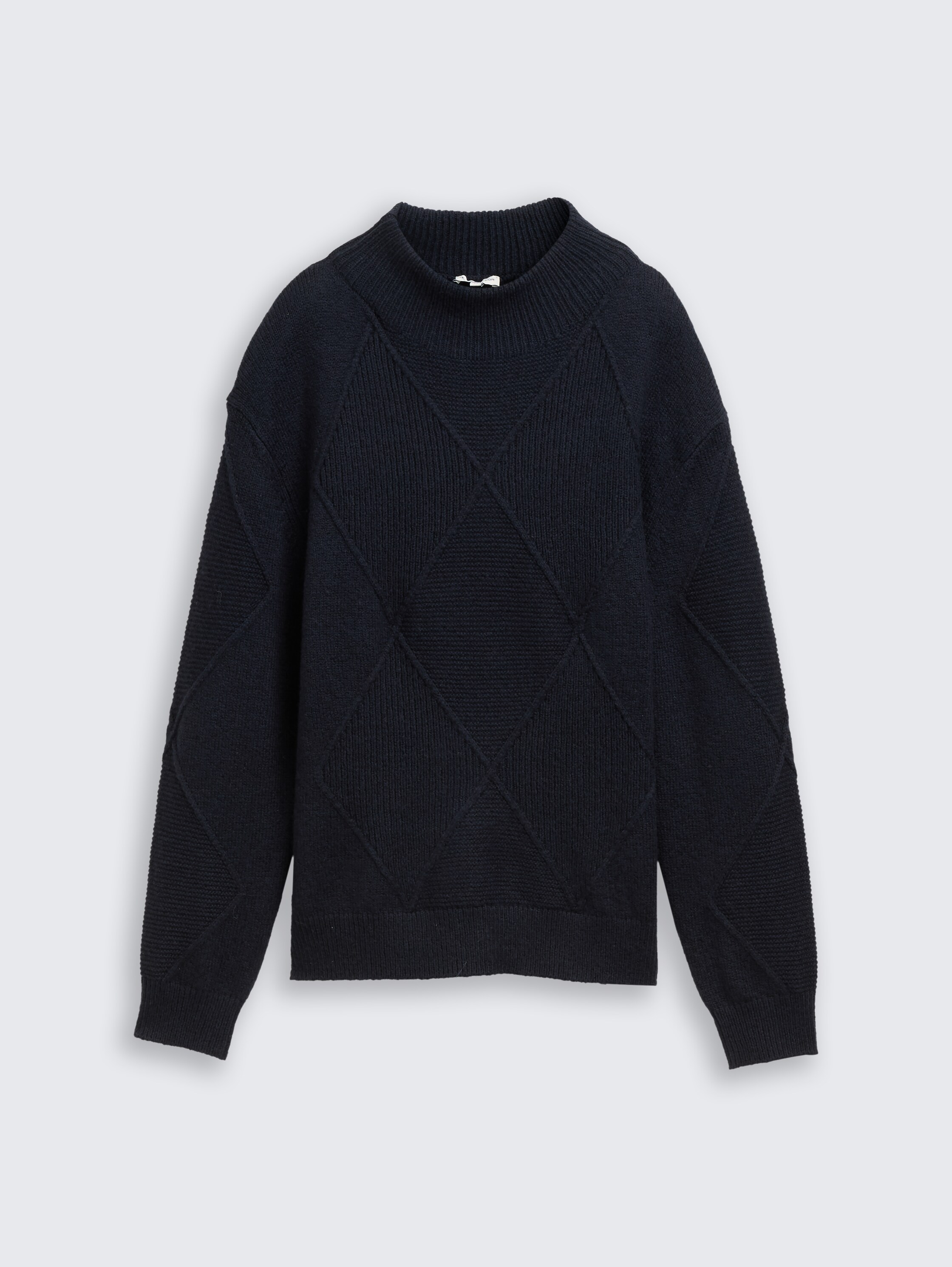 Loose Fit Strickpullover mit Stehkragen - sky_captain_blue_1 - 