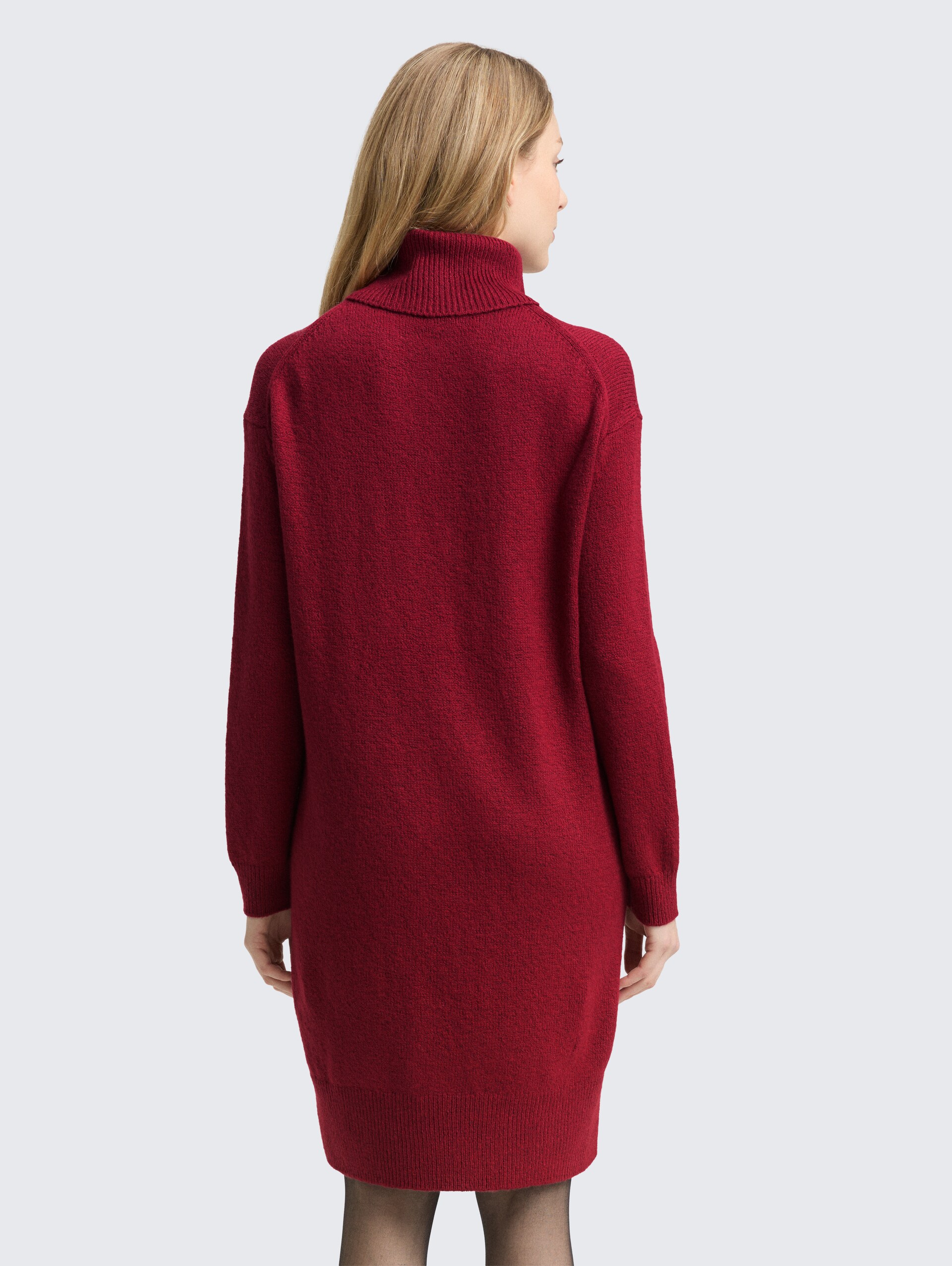 Loose Fit Strickkleid - rumba red melange - Model-Rückansicht