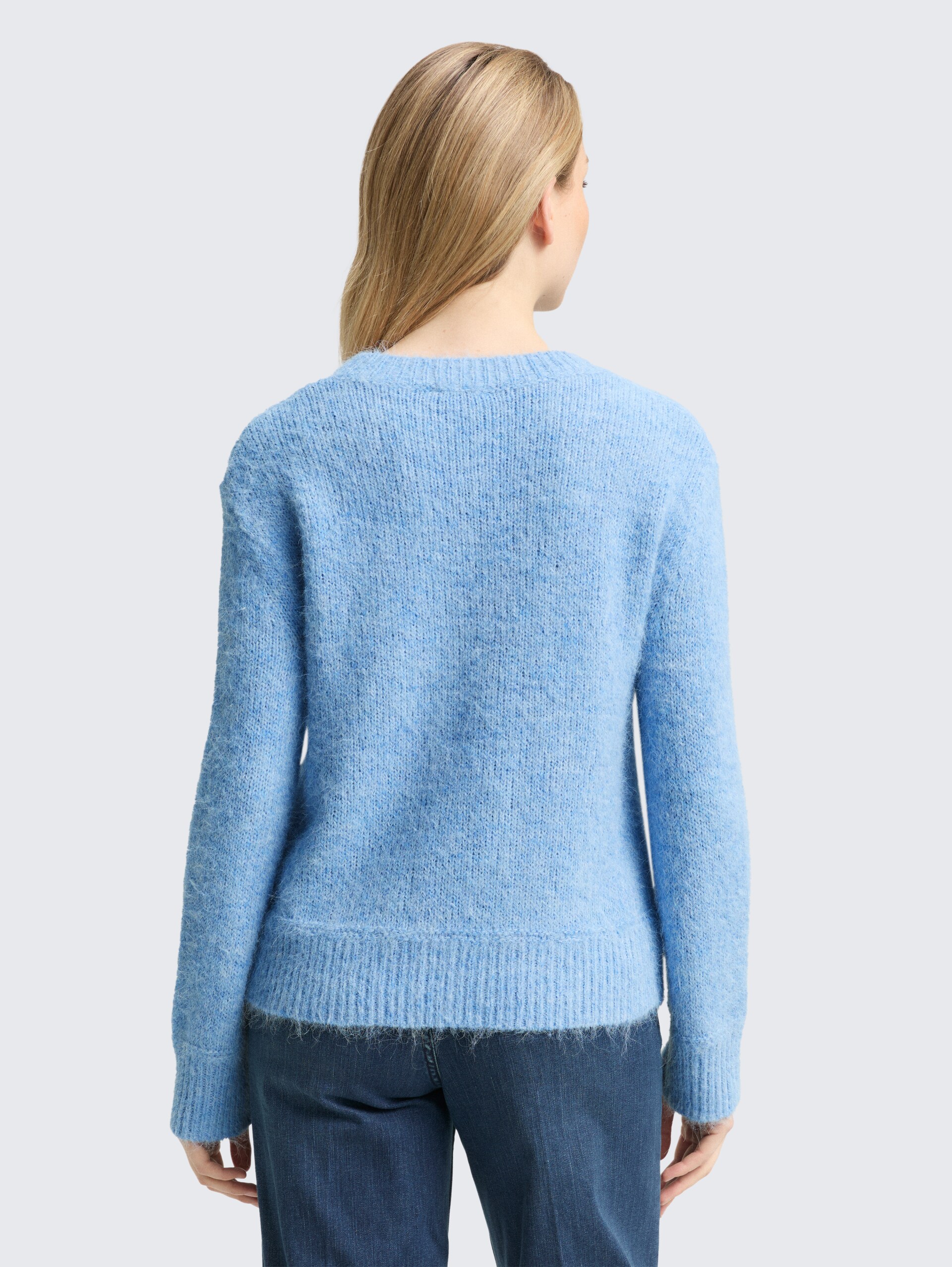 Strickpullover mit Wollanteil - light fjord blue melange