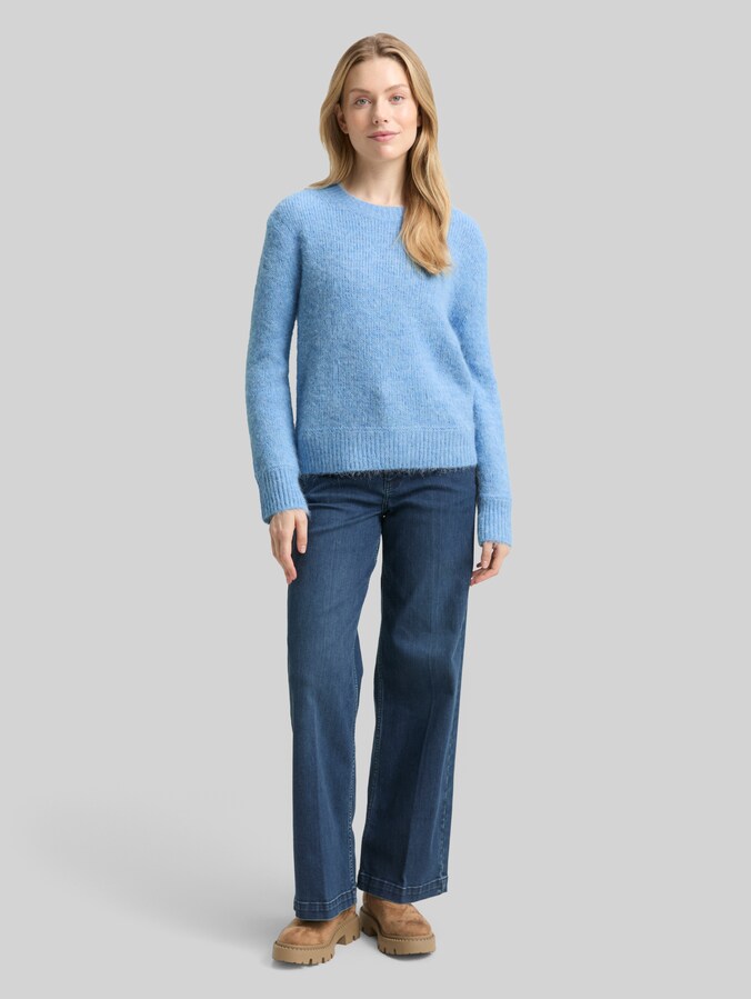 Pull en maille avec laine par Women, light fjord blue melange