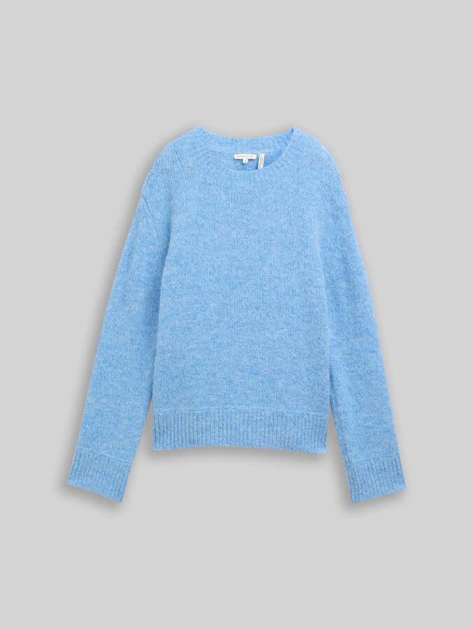 Strickpullover mit Wollanteil von Women, light fjord blue melange