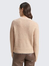 Knit sweater with wool content - sand stone beige melange