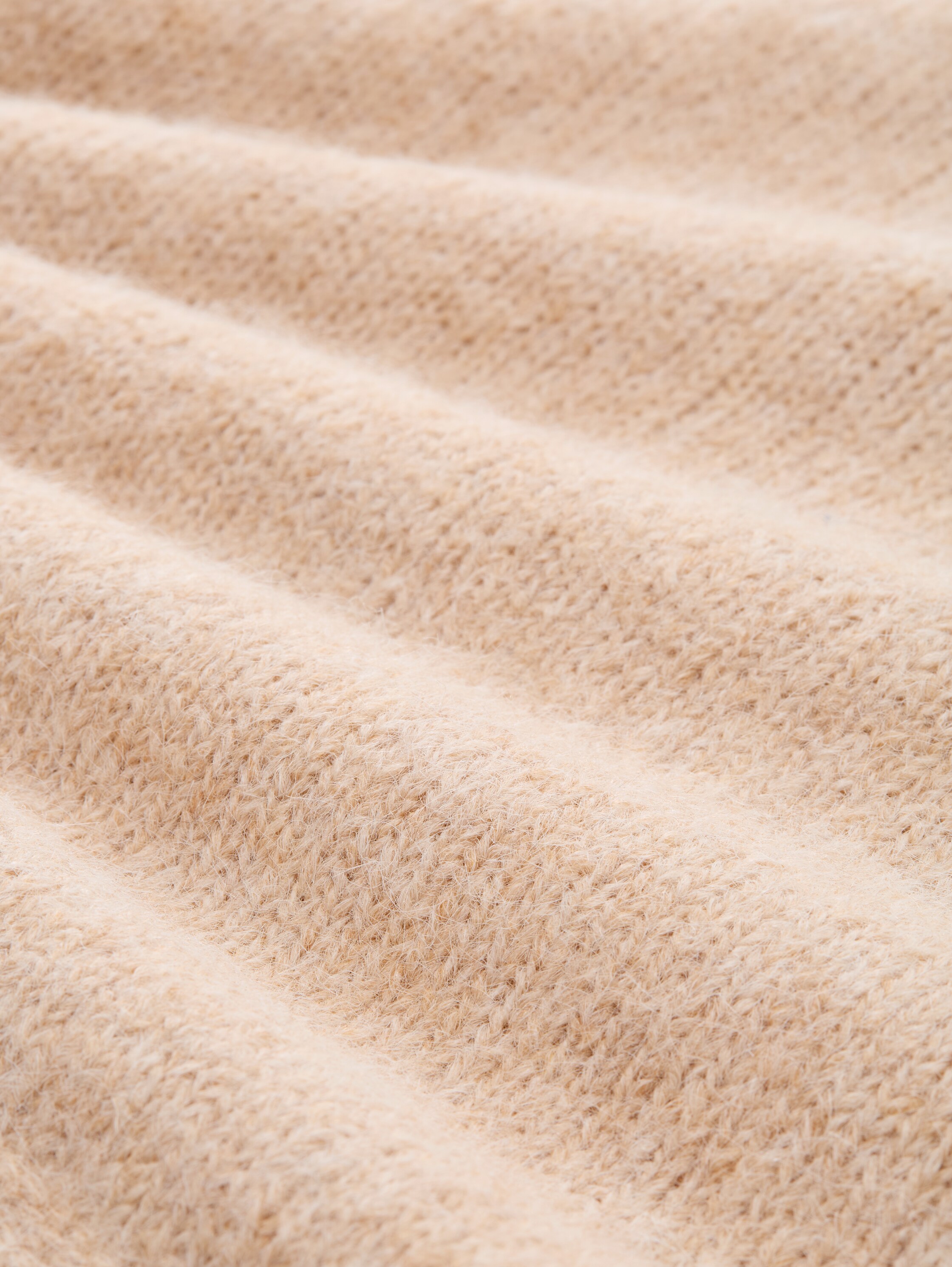 Knitted jumper with wool content - sand_stone_beige_melange - 