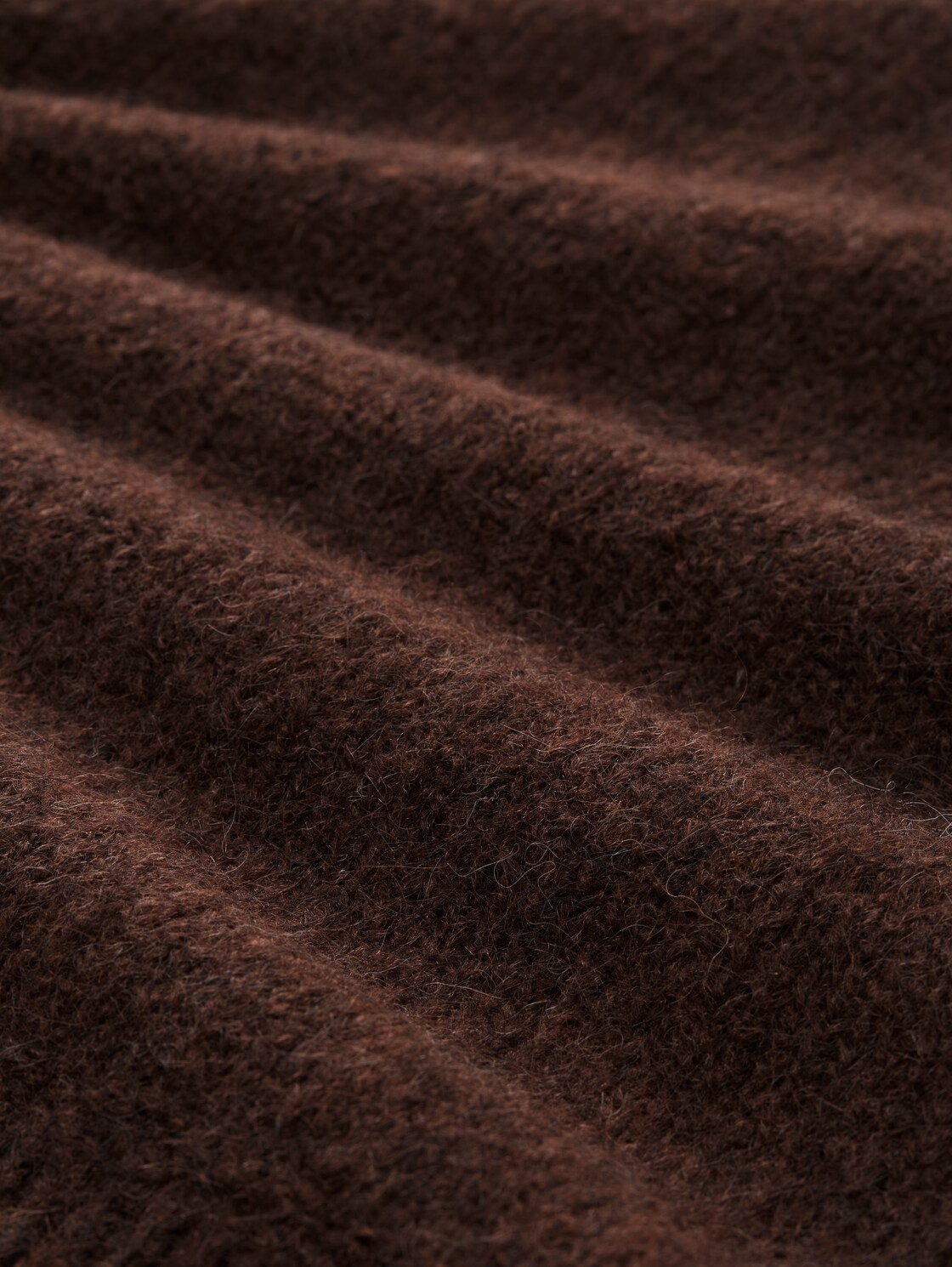 Strickpullover mit Wollanteil - dark pecan brown melange - Material-Ansicht