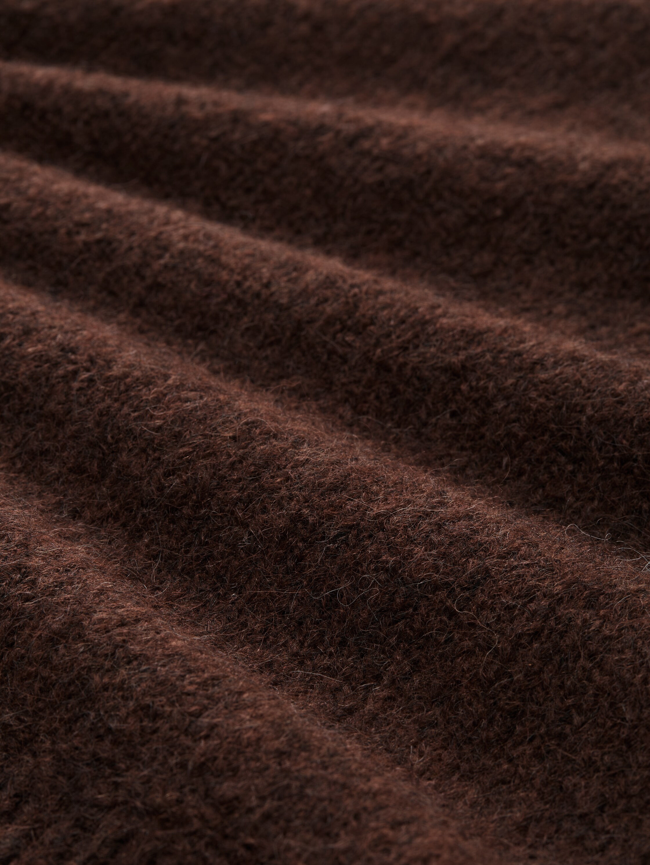 Gebreide trui met wol - dark_pecan_brown_melange - 