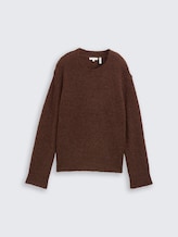 Pull en maille en laine mélangée - dark pecan brown melange