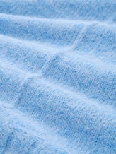 Oversize Strickpullover mit Wollanteil - light fjord blue melange - Material-Ansicht